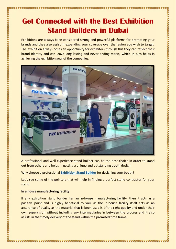 get connected with the best exhibition stand