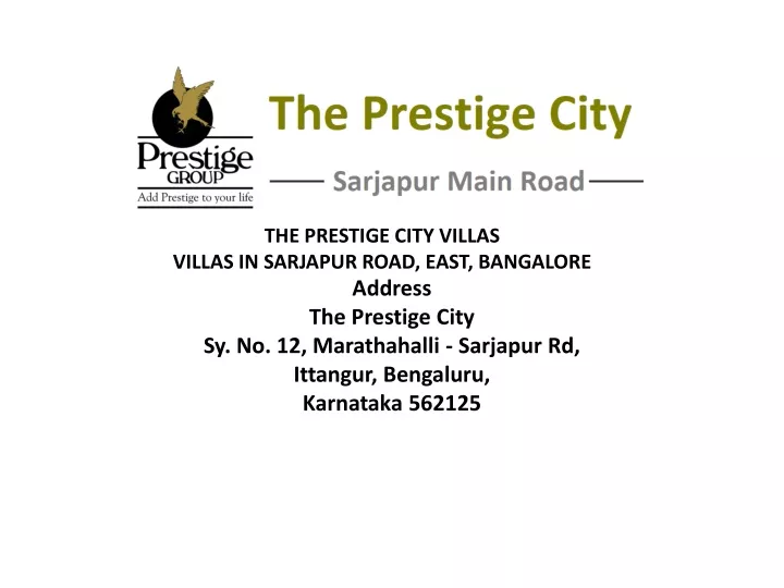 the prestige city villas villas in sarjapur road east bangalore