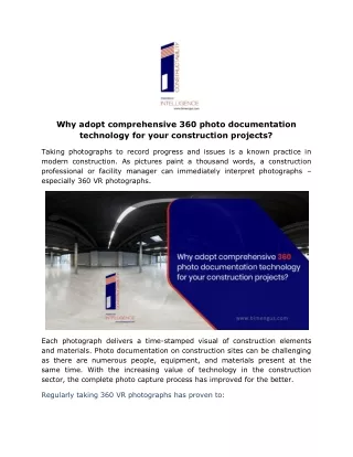 why adopt comprehensive 360 photo documentation