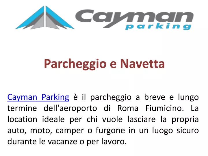 parcheggio e navetta