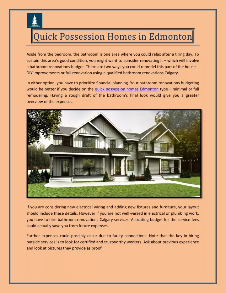 quick possession homes in edmonton