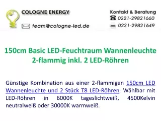 150cm Basic LED-Feuchtraum Wannenleuchte 2-flammig inkl. 2 LED-Röhren