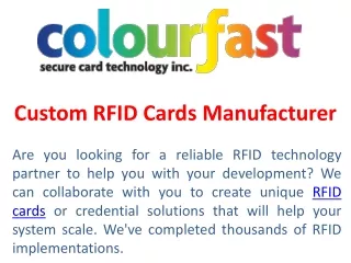 Custom RFID Cards Manufacturer