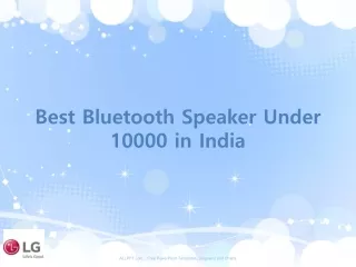 best bluetooth speaker under 10000 in india