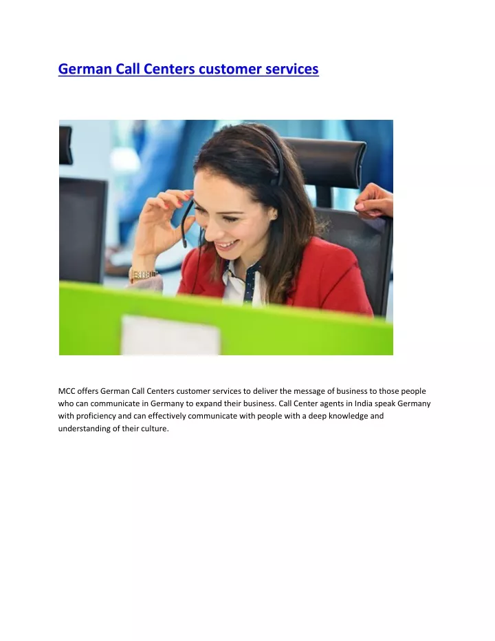 german call centers customer services