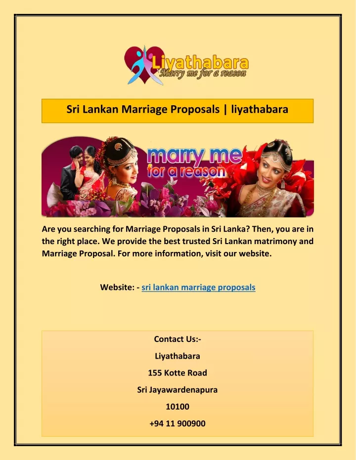 Liyathabara Marriage Proposals in Sri Lanka