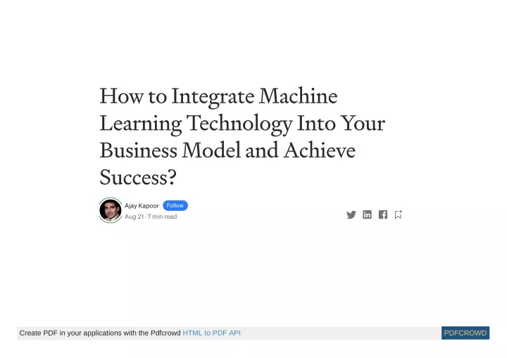 how to integrate machine learning technology into