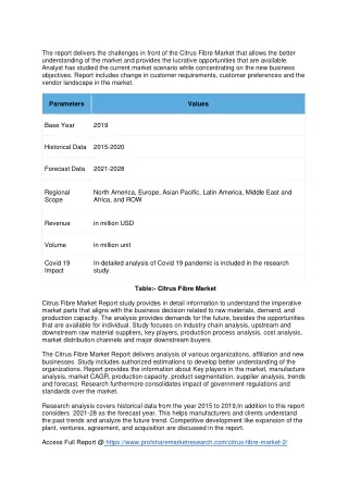 Citrus Fibre Market