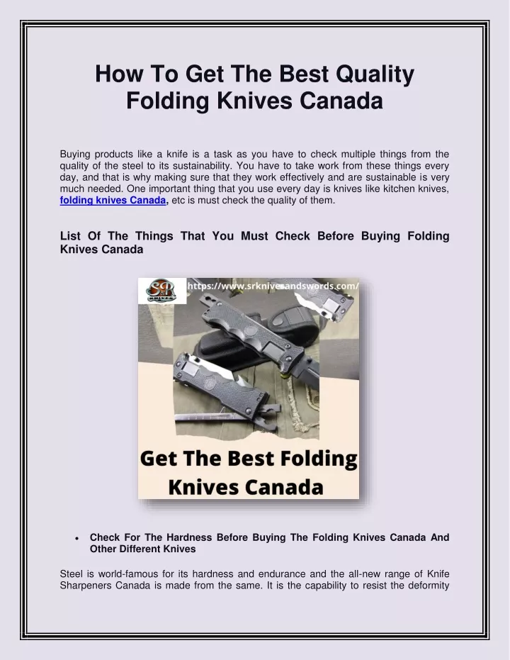 how to get the best quality folding knives canada