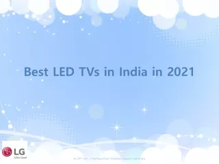 best led tvs in india in 2021