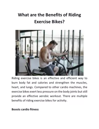 what are the benefits of riding exercise bikes
