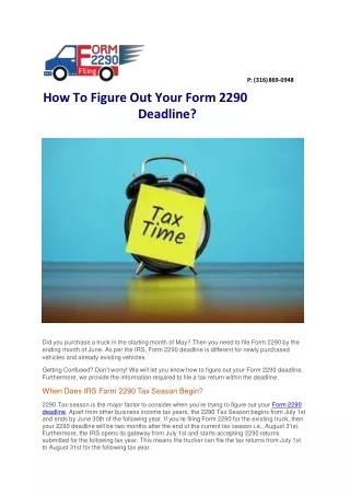 IRS HVUT 2290 | Heavy Highway Use Tax Due Date | Form 2290 Filing