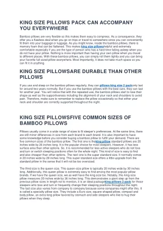 king size pillows pack can accompany