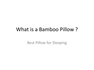 What is a Bamboo Pillow