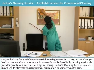 Justins Cleaning Service – A Reliable Service for Commercial Cleaning Young NSW