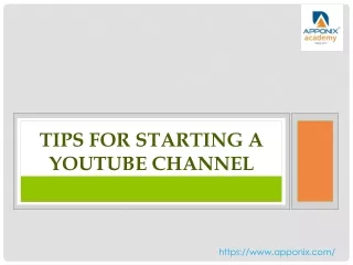 tips for starting a youtube channel by apponix