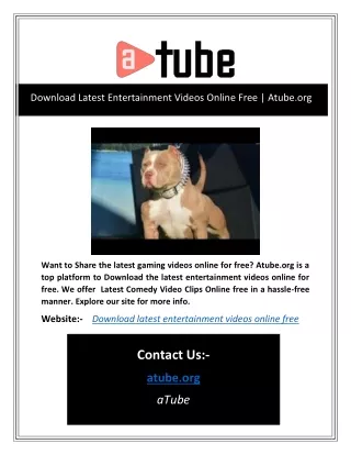 Download Latest Entertainment Videos Online Free | Atube.org