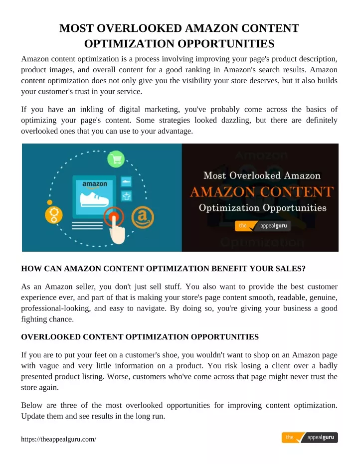 most overlooked amazon content optimization