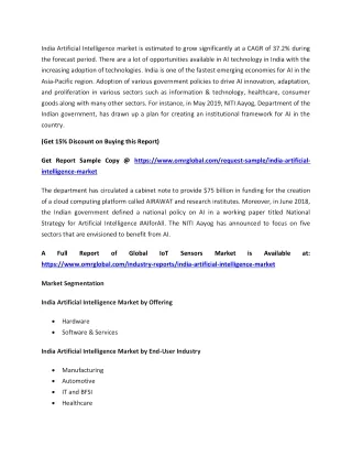 india artificial intelligence market is estimated