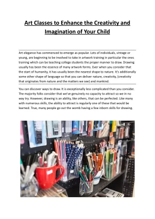 art classes to enhance the creativity