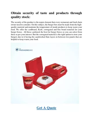 obtain security of taste and products through