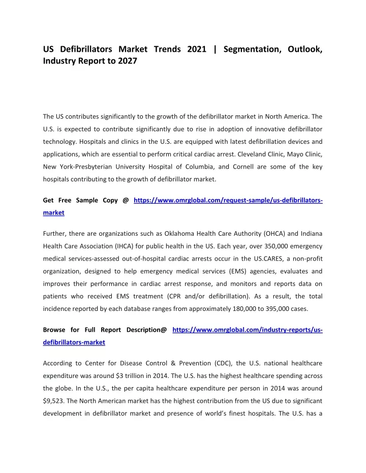 us defibrillators market trends 2021 segmentation