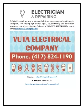 at vuta electrical we have professional