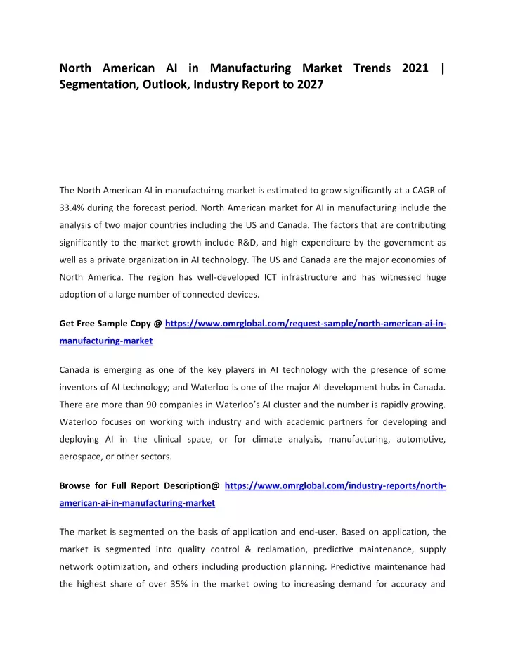 north american ai in manufacturing market trends