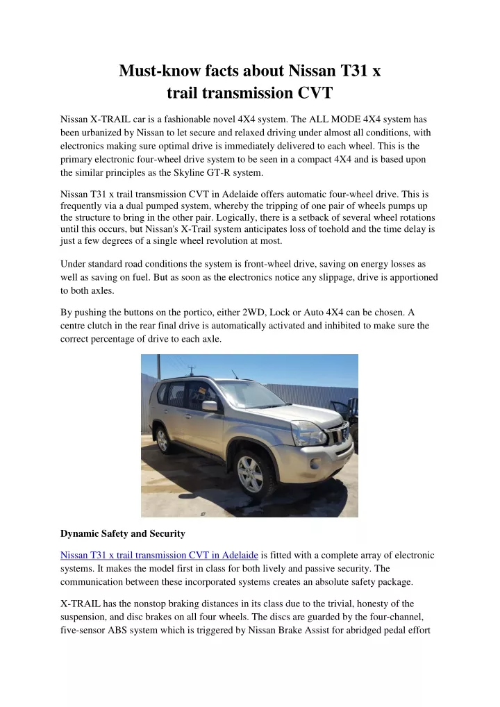 must know facts about nissan t31 x trail