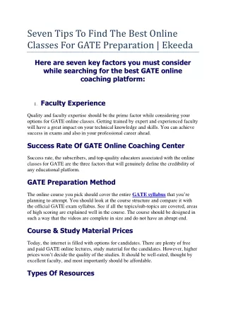 seven tips to find the best online classes