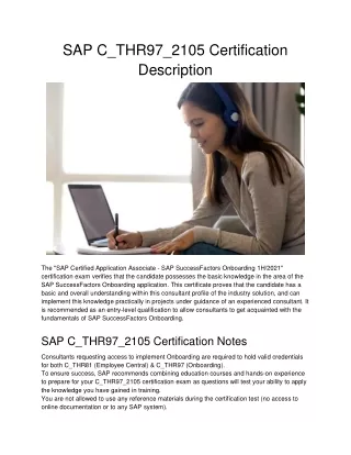 sap c thr97 2105 certification description