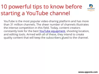 10 powerful tip to start a youtube channel