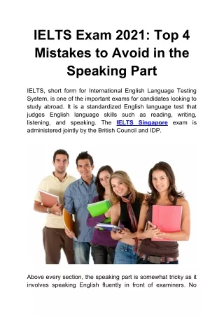 IELTS Exam 2021_ Top 4 Mistakes to Avoid in the Speaking Part