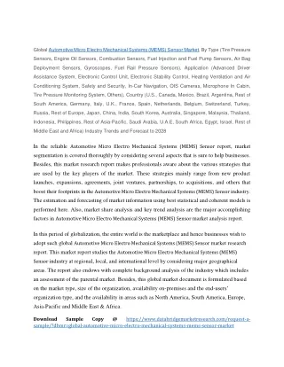 global automotive micro electro mechanical