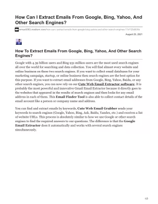 how can i extract emails from google bing yahoo