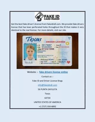 Fake Drivers License Online | Fakeidndl.com