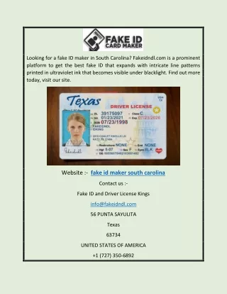 Fake Id Maker South Carolina | Fakeidndl.com