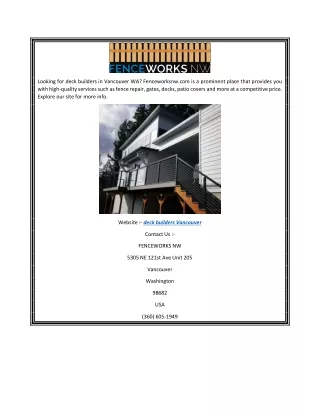 looking for deck builders in vancouver