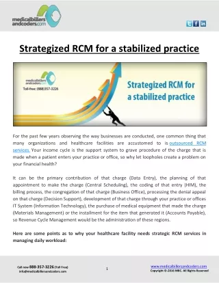 strategized rcm for a stabilized practice