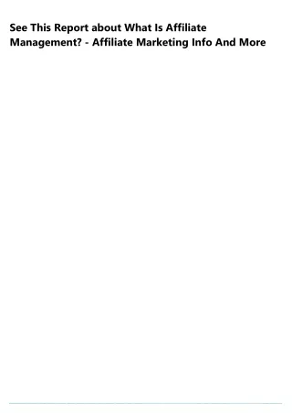 see this report about what is affiliate