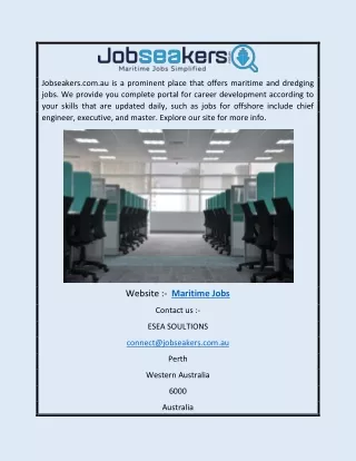 Maritime Jobs | Jobseakers.com.au