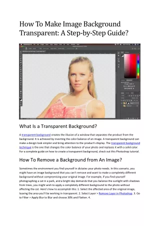 how to make image background transparent a step
