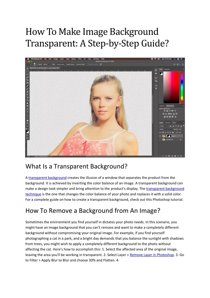 how to make image background transparent a step