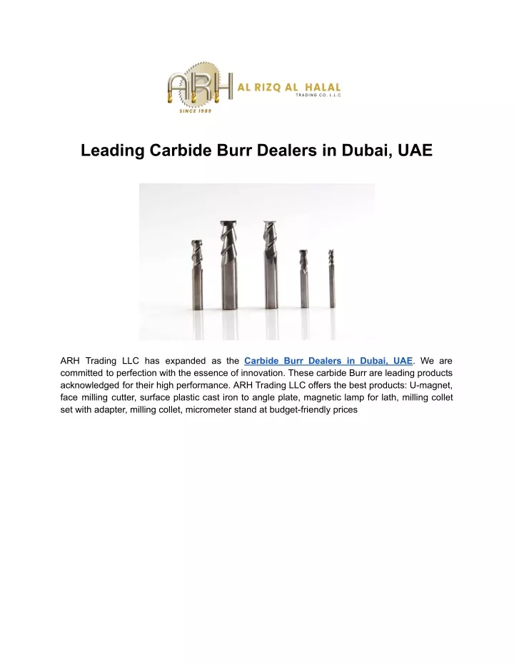 leading carbide burr dealers in dubai uae