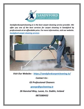 Sandyford Carpet Cleaning Services | Sandyfordcarpetcleaning.ie