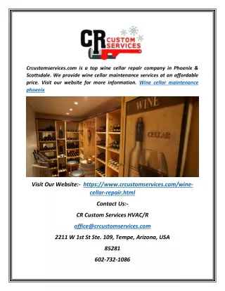 Wine Cellar Repair in Phoenix & Scottsdale