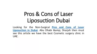 Pros & Cons of Laser Liposuction Dubai