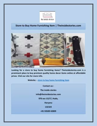 store to buy home furnishing item