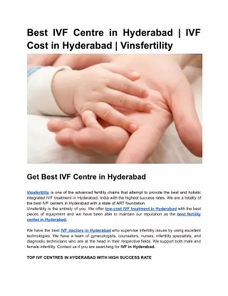 Best IVF Centre in Hyderabad _ IVF Cost in Hyderabad _ Vinsfertility