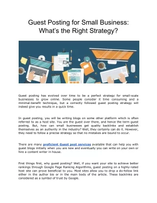 guest posting for small business what s the right